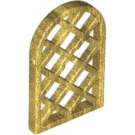 Window 1 × 2 × 2 2/3 Pane Lattice Diamond with Rounded Top Perlgold