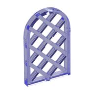 Window 1 × 2 × 2 2/3 Pane Lattice Diamond with Rounded Top Trans-Purple