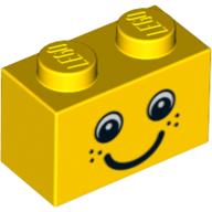 Brick 1 × 2 with Eyes, Freckles and Smile Print