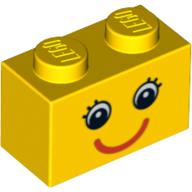 Brick 1 × 2 with Eyes and Red Smile Print