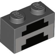 Brick 1 × 2 with Pixelated Forge Print