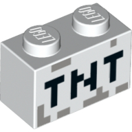 Brick 1 × 2 with Black 'TNT' Pixelated Print