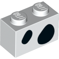 Brick 1 × 2 with Black Dalmatian Spot print White