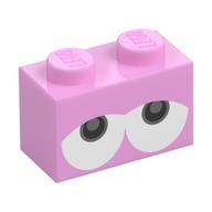 Brick 1 × 2 with Drooping Eyes (Yoshi) Print Leuchtrosa