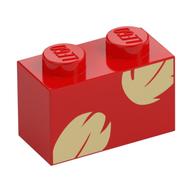 Brick 1 × 2 with Tan Leaves print in 