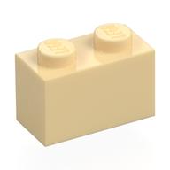 Brick 1 × 2 with Minecraft Steve Face Print Beige
