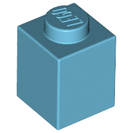 Brick 1 × 1 Medium Azure