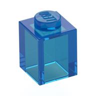 Stein 1 × 1 Transparent-Dunkelblau