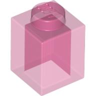 Brick 1 × 1 Trans-Dark Pink
