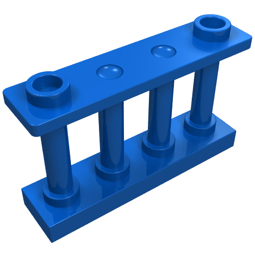 Fence Spindled 1 × 4 × 2 [2 Top Studs] Blau