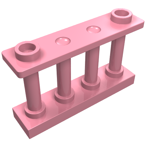 Fence Spindled 1 × 4 × 2 [2 Top Studs] Pink