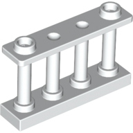 Fence Spindled 1 × 4 × 2 [2 Top Studs] Weiß