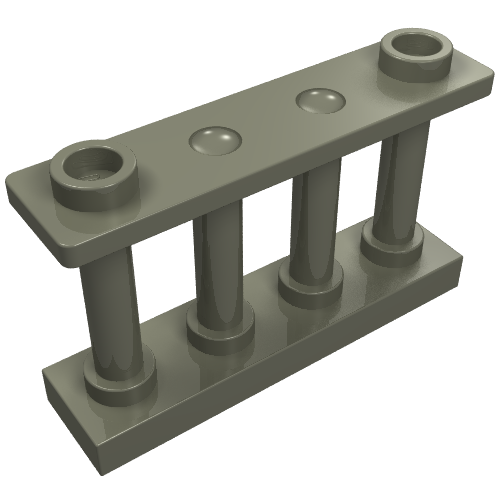 Fence Spindled 1 × 4 × 2 [2 Top Studs] Dark Gray