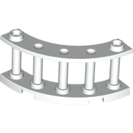 Fence Spindled 4 × 4 × 2 Quarter Round with 2 Studs Weiß