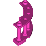 Fence Spindled 4 × 4 × 2 Quarter Round with 2 Studs Dark Pink