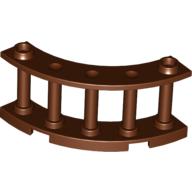 Fence Spindled 4 × 4 × 2 Quarter Round with 2 Studs Reddish Brown
