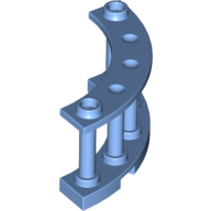Fence Spindled 4 × 4 × 2 Quarter Round with 2 Studs Medium Blue