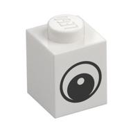 Brick 1 × 1 with Simple Black Eye with White Pupil Print