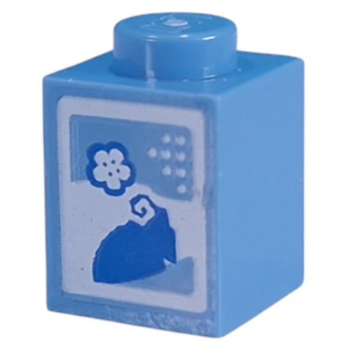 Brick 1 × 1 with Blue Milk / Bantha Carton Print Medium Blue