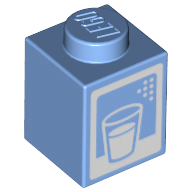 Brick 1 × 1 with Milk Carton, Glass, print