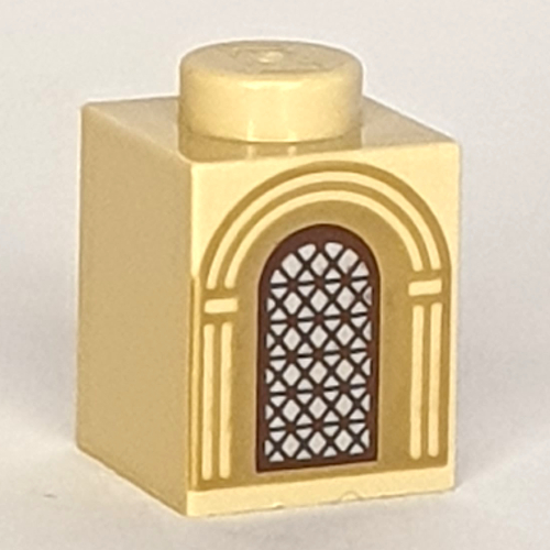 Brick 1 × 1 with Arched Window print Tan