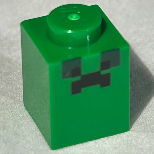 Brick 1 × 1 with Pixelated Back Face (Creeper) Print