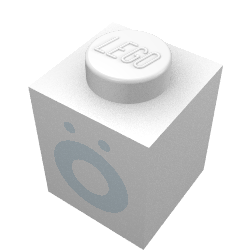 Brick 1 × 1 with Blue 'Ö' Print (Bold Font) Weiß