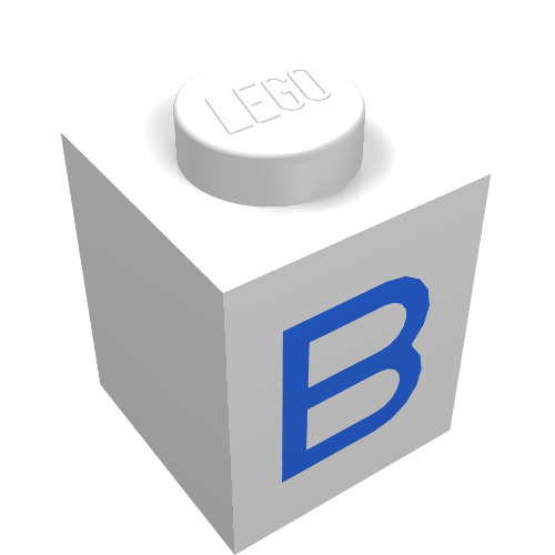 Stein 1 × 1 mit blau B Druck Weiß