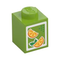 Brick 1 × 1 with Oranges Print [Juice Carton]