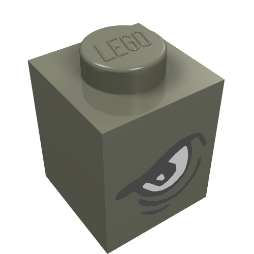 Brick 1 × 1 with Angry Eye Right / Sad Eye Left Print