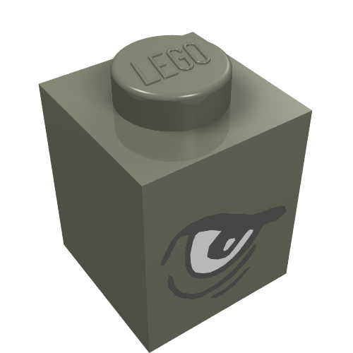 Brick 1 × 1 with Angry Eye Left / Sad Eye Right Print