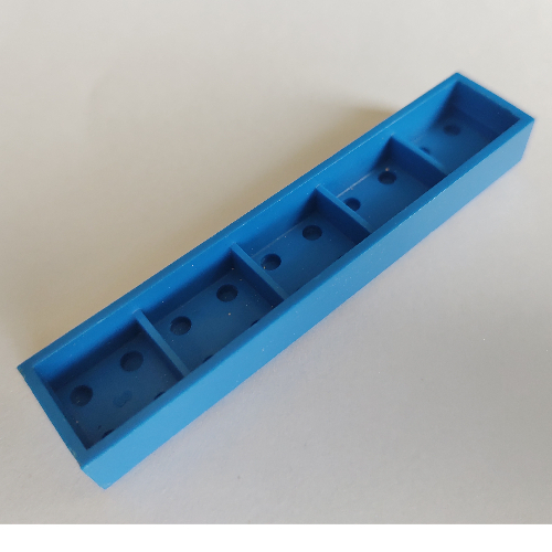 Brick 2 × 10 without Bottom Tubes, with Cross Supports Blue