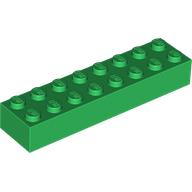 Brick 2 × 8 Green