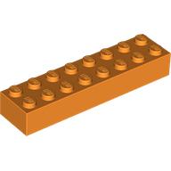Brick 2 × 8 Orange