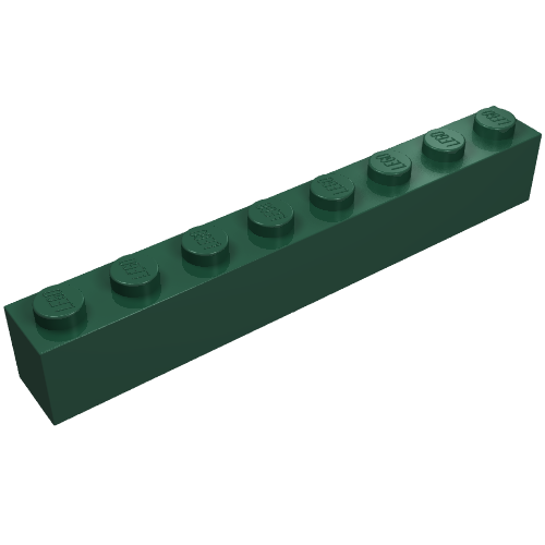 Brick 1 × 8 Dark Green