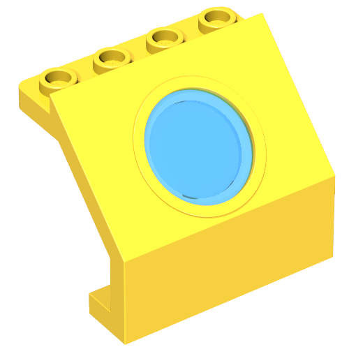 Panel 4 × 3 × 3 with Porthole with Trans Light Blue Glass Gelb