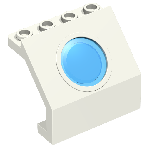 Panel 4 × 3 × 3 with Porthole with Trans Light Blue Glass White
