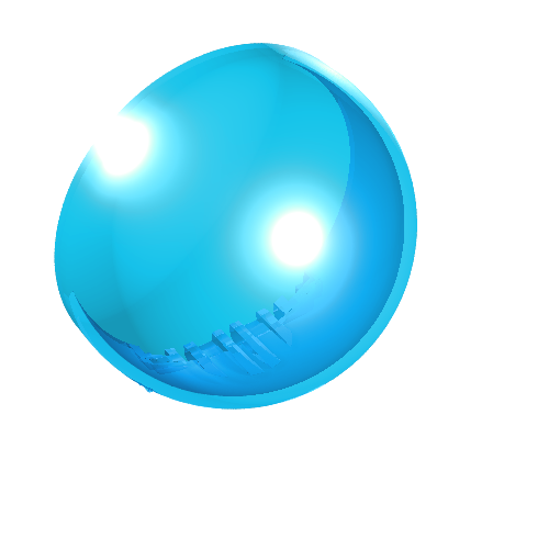 Windscreen 6 × 6 × 3 Canopy Half Sphere with Hinge [Plain] Trans-Light Blue