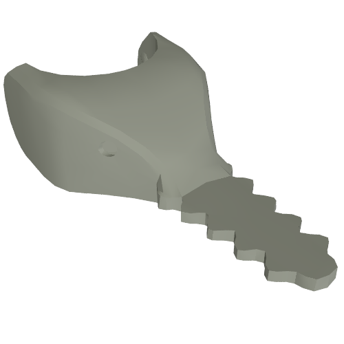 Animal Body Part, Shark / Sawfish Head Hellgrau