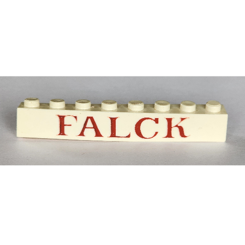 Brick 1 × 8 with 'FALCK' Large Red Print