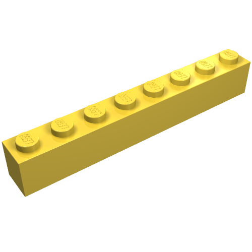 Brick 1 × 8 with Bottom Tubes and 3 Lowered Cross Supports Gelb