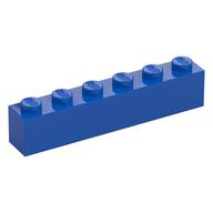 Brick 1 × 6 Blue
