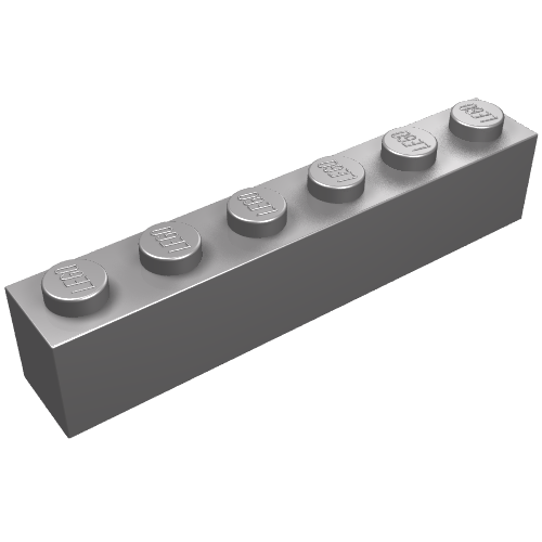 Brick 1 × 6 Flat Silver