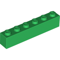 Brick 1 × 6 Green