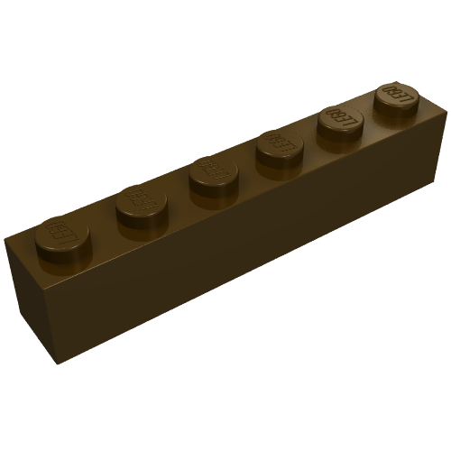 Brick 1 × 6 Dark Brown