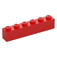 Brick 1 × 6 Red