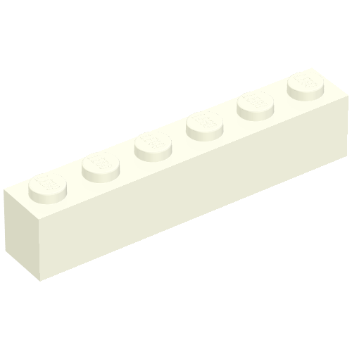 Brick 1 × 6 without Bottom Tubes, with 2 Raised Cross Supports