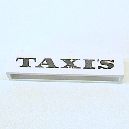Brick 1 × 6 with 'TAXI'S' Serif Bold Black Print White