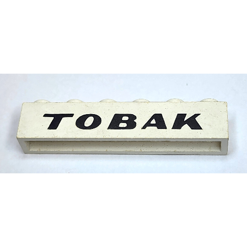 Brick 1 × 6 with 'TOBAK' Italic Black Print White