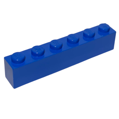 Brick 1 × 6 with Bottom Tubes and 2 Lowered Cross Supports Blue